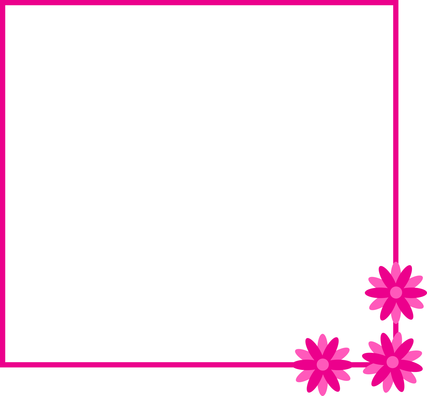 Pink Flower Line Border
